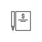 Dollar Invoice and pen outline icon