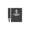 Dollar Invoice and pen vector icon