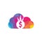 Dollar King cloud shape Logo Designs Concept Vector.