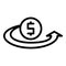 Dollar loan icon outline vector. Personal credit