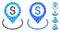 Dollar Location Composition Icon of Circles