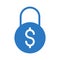Dollar lock glyph flat vector icon