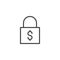 Dollar lock outline icon