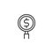 Dollar and magnifying glass outline icon