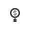 Dollar and magnifying glass vector icon