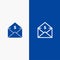 Dollar, Mail, Money, Money-Order Line and Glyph Solid icon Blue banner Line and Glyph Solid icon Blue banner