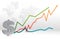 Dollar map and forecast graph illustration