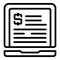 Dollar monetize icon outline vector. Video money