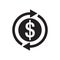 Dollar money - black icon on white background vector illustration for website, mobile application, presentation, infographic. Cash