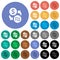 Dollar new Shekel money exchange round flat multi colored icons