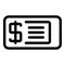 Dollar online voucher icon, outline style