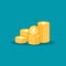 dollar pile coins icon. gold golden money stack for profit financing. business investment growth concept for info graphics, websit