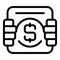 Dollar poverty icon outline vector. Child money