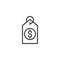 Dollar price tag outline icon