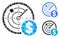 Dollar radar Composition Icon of Round Dots