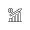 Dollar Rate Increase line icon