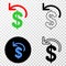 Dollar Refund Vector EPS Icon with Contour Version