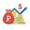 Dollar Rouble rate, currency exchange icons