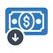 Dollar saving vector glyph flat icon