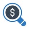 Dollar search  glyph color icon