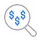 Dollar search vector color line icon