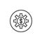 Dollar setting cog gear line icon