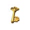 Dollar shape golden treasure key in white , 3D renderin