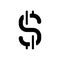 Dollar sign black glyph ui icon