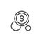 Dollar sign in circle. Cash icon. Coin cent, penny concept. Economy, finance theme. Financial label for sites and apps