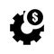 Dollar sign in gear configuration tool icon vector sign and symbol isolated on white background, Dollar sign in gear configuration