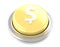 Dollar sign on gold push button. 3d illustration. Isolated background