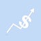 Dollar sign with growth arrow up sign, business financial banking economy concept