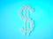 Dollar sign made of round white pills on blue background. Pharmacy business, medicine pill concept. pharmaceutical business