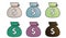 dollar sign multy color icon with texture sign with symbol