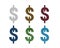 dollar sign multy color icon with texture sign with symbol