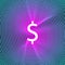 Dollar sign peso symbol neon icon