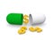 Dollar signs in medicine capsule