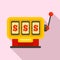 Dollar slot machine icon, flat style