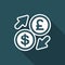 Dollar/Sterling - Foreign currency exchange icon