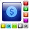 Dollar sticker color square buttons
