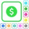 Dollar sticker vivid colored flat icons icons