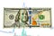 Dollar with stock or foreign exchange graphic. Suitable for economic illustration.