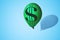 Dollar symbol on green balloon. Concept of finance risk