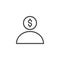 Dollar user outline icon