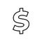 Dollar vectpr icon. money illustration symbol. currency sign or logo.