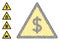 Dollar Warning Collage of Covid Virus Infection Icons