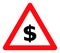 Dollar Warning - Raster Icon Illustration