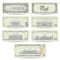 Dollars Banknote Set Vector. Cartoon US Currency. Flip Side Of American Money Bill Isolated Illustration. Cash Dollar