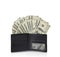 Dollars in bills spilling out of billfold