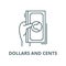 Dollars and cents vector line icon, linear concept, outline sign, symbol